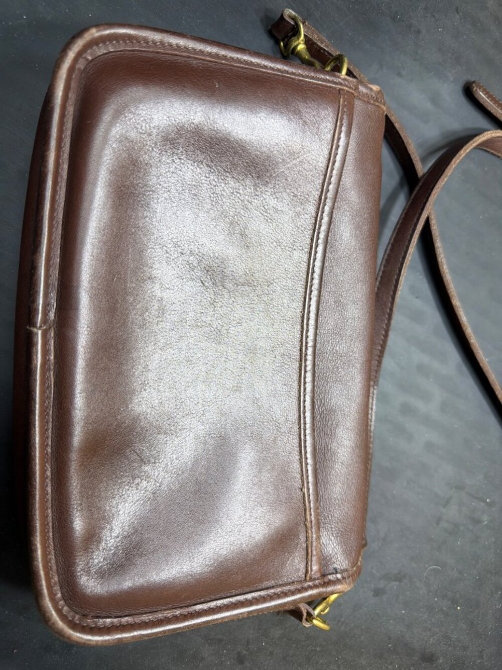 Authentic Vintage Coach Pocket Purse Brown Leather Crossbody Bag Women's Good - Picture 4 of 8